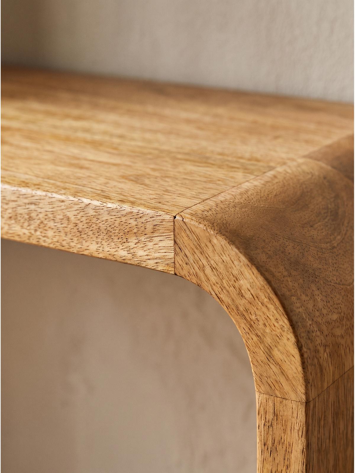 WANDREGAL ARBOGA, Mango Massivholz, handgefertigt, 80 x 20 x 36 cm - Braun, Holz (80/36/20cm) - KADIMA DESIGN