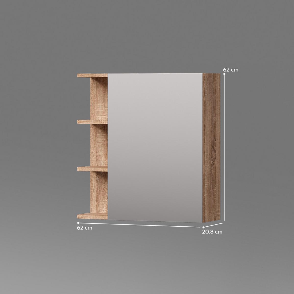 SPIEGELSCHRANK Fucino Sonoma 62 x 64 cm - Sonoma Eiche, Holzwerkstoff (62/64/20.8cm) - Livinity®
