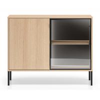 SIDEBOARD Barnee Eichenholzoptik 107 cm - Beige/Schwarz, Holzwerkstoff/Metall (107/86/40cm) - Selsey
