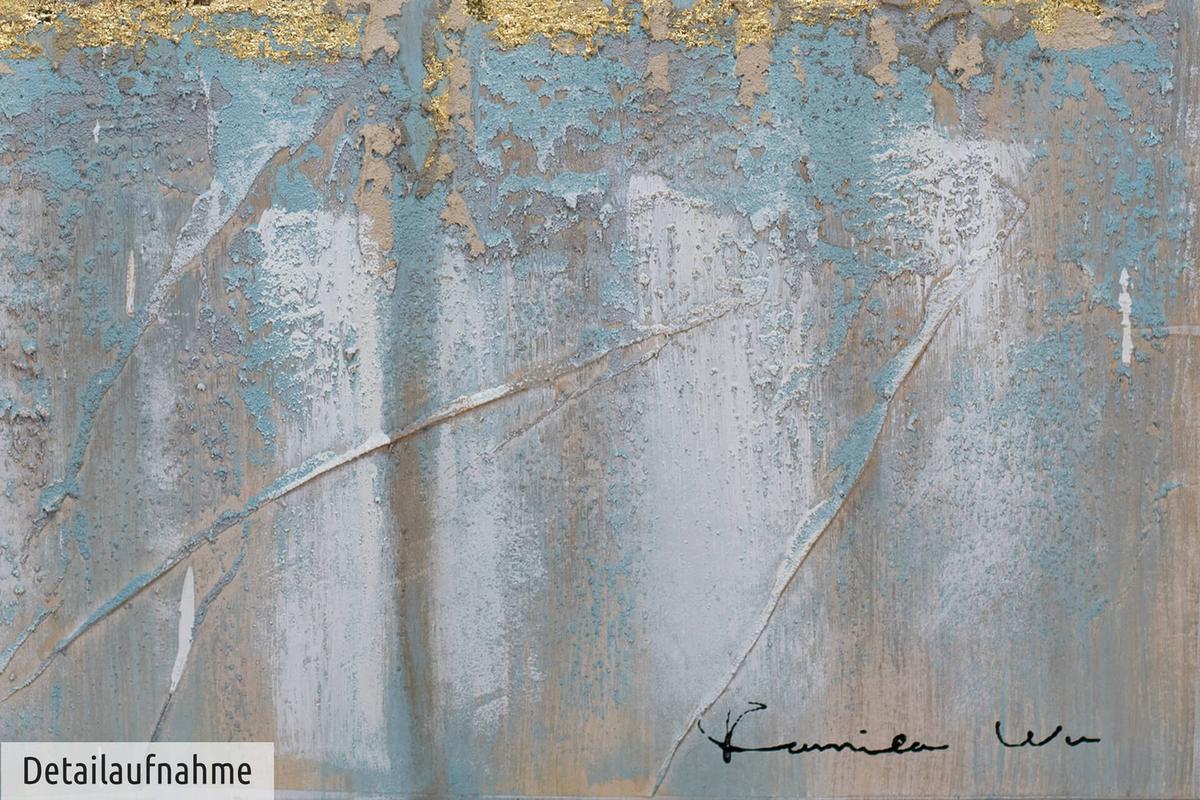 ACRYLBILD HANDGEMALT 80/80 cm - Blau/Grau, Holz/Textil (80/80cm) - KUNSTLOFT
