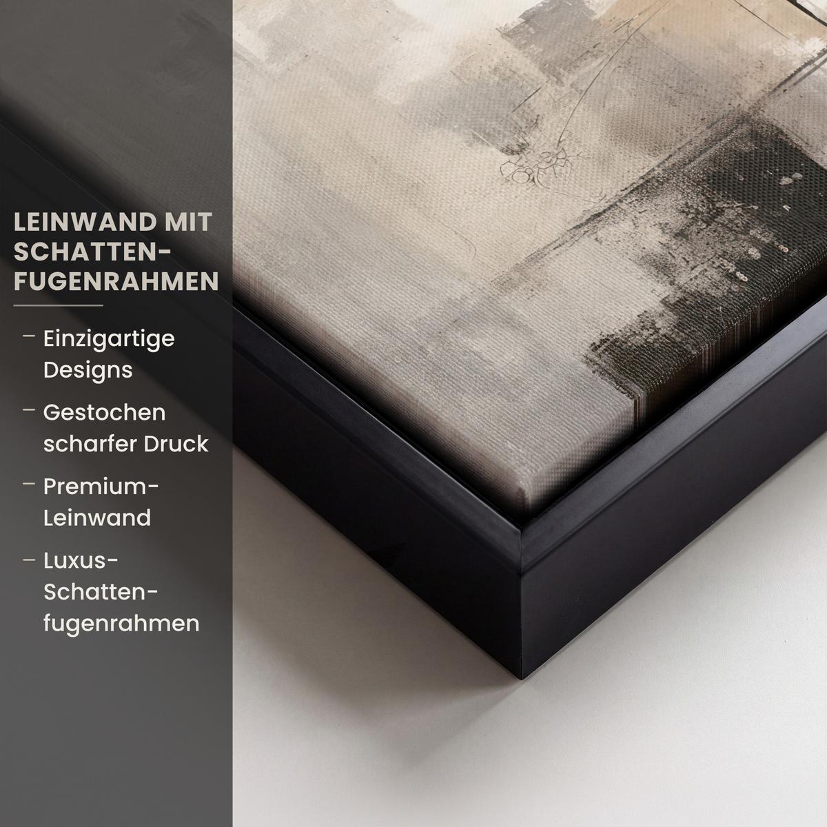 LEINWAND Bilder mit Rahmen - Abstrakt - Kunst - Grau - 20x20 - Hellgrau, Textil (20/20cm) - MuchoWow
