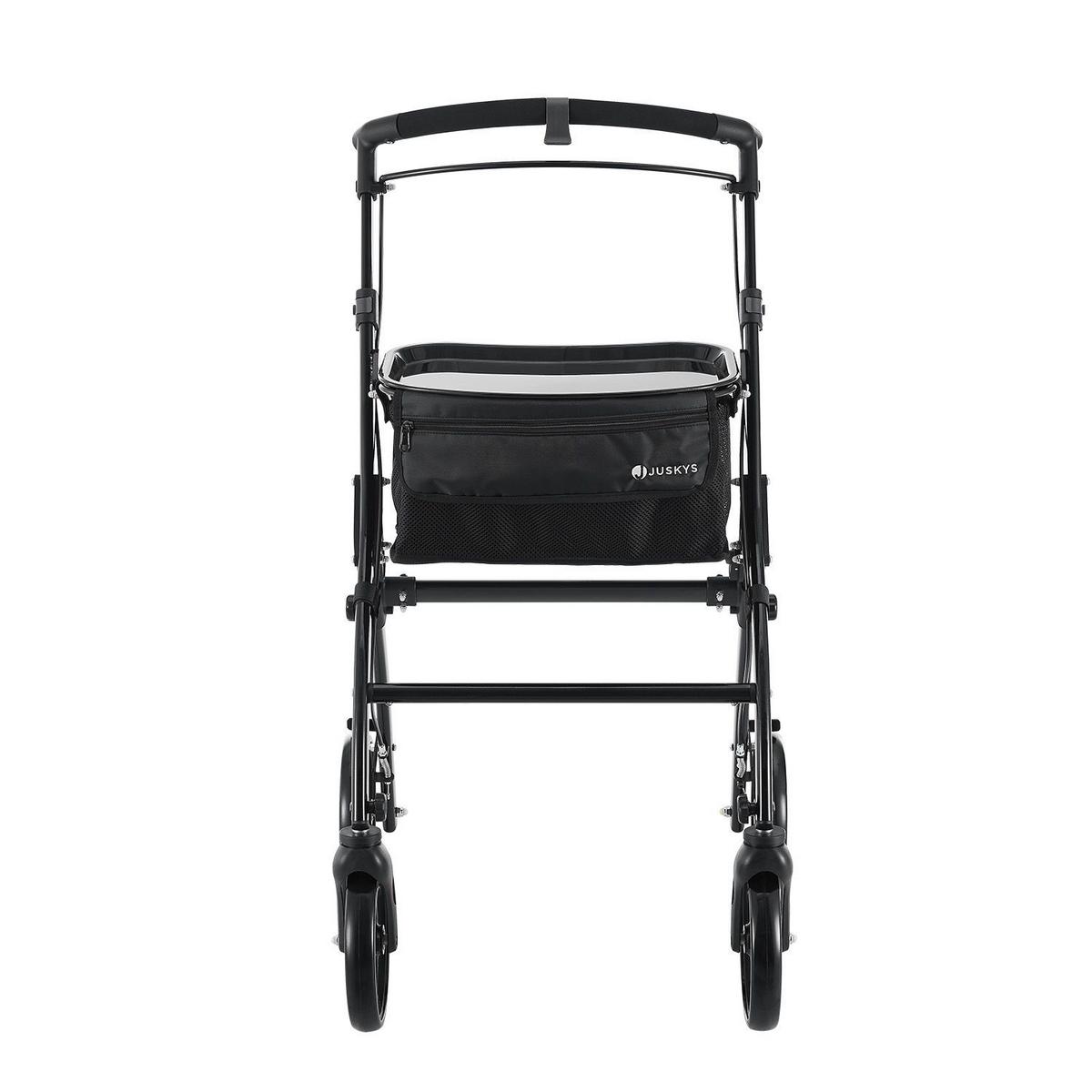 WOHNUNGSROLLATOR Aktiv schwarz mit Transporttasche - Schwarz, Metall (66/90/56cm) - Juskys
