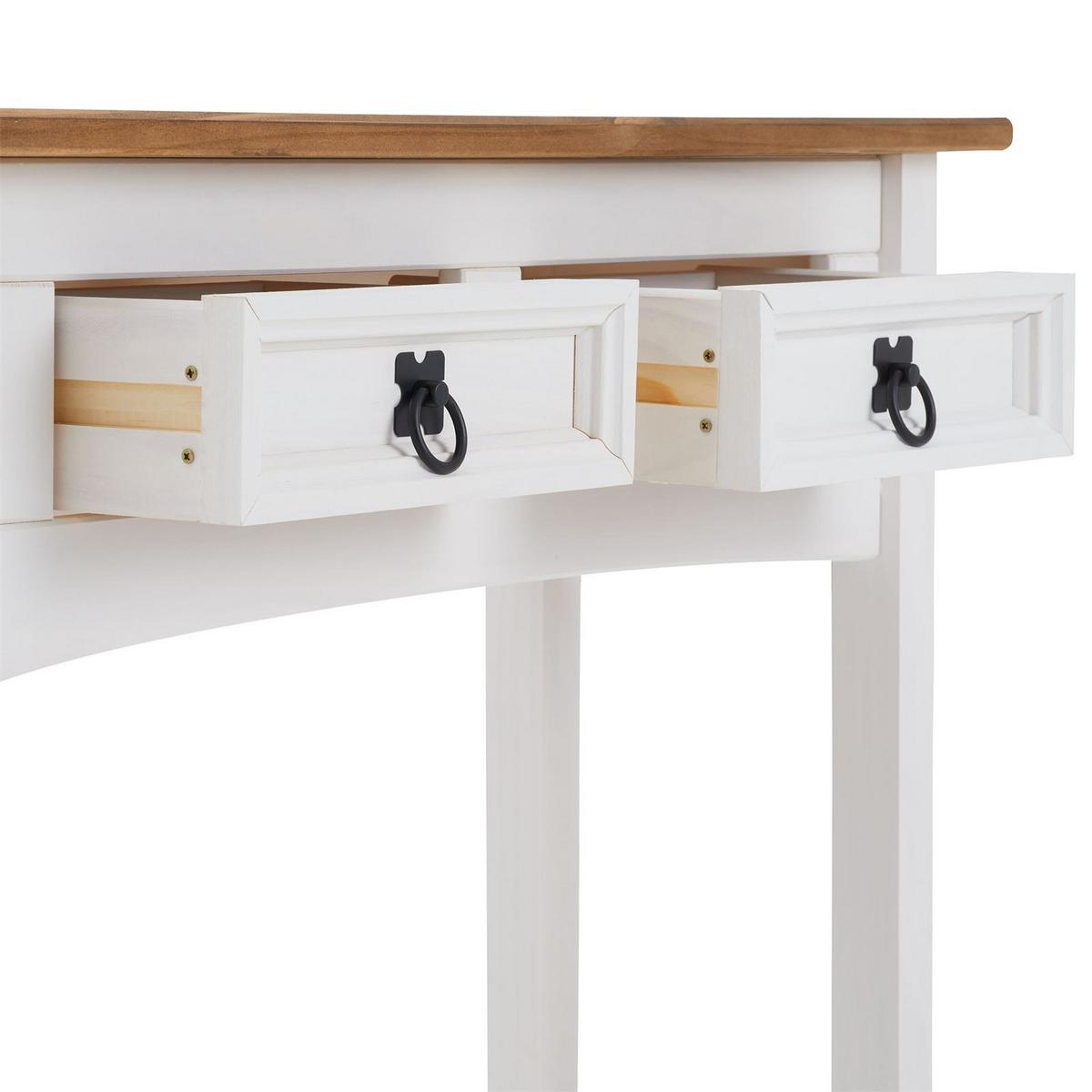 KONSOLENTISCH CAMPO weiß/braun - Weiß/Braun, Holz (32/88/73cm) - CARO-Möbel