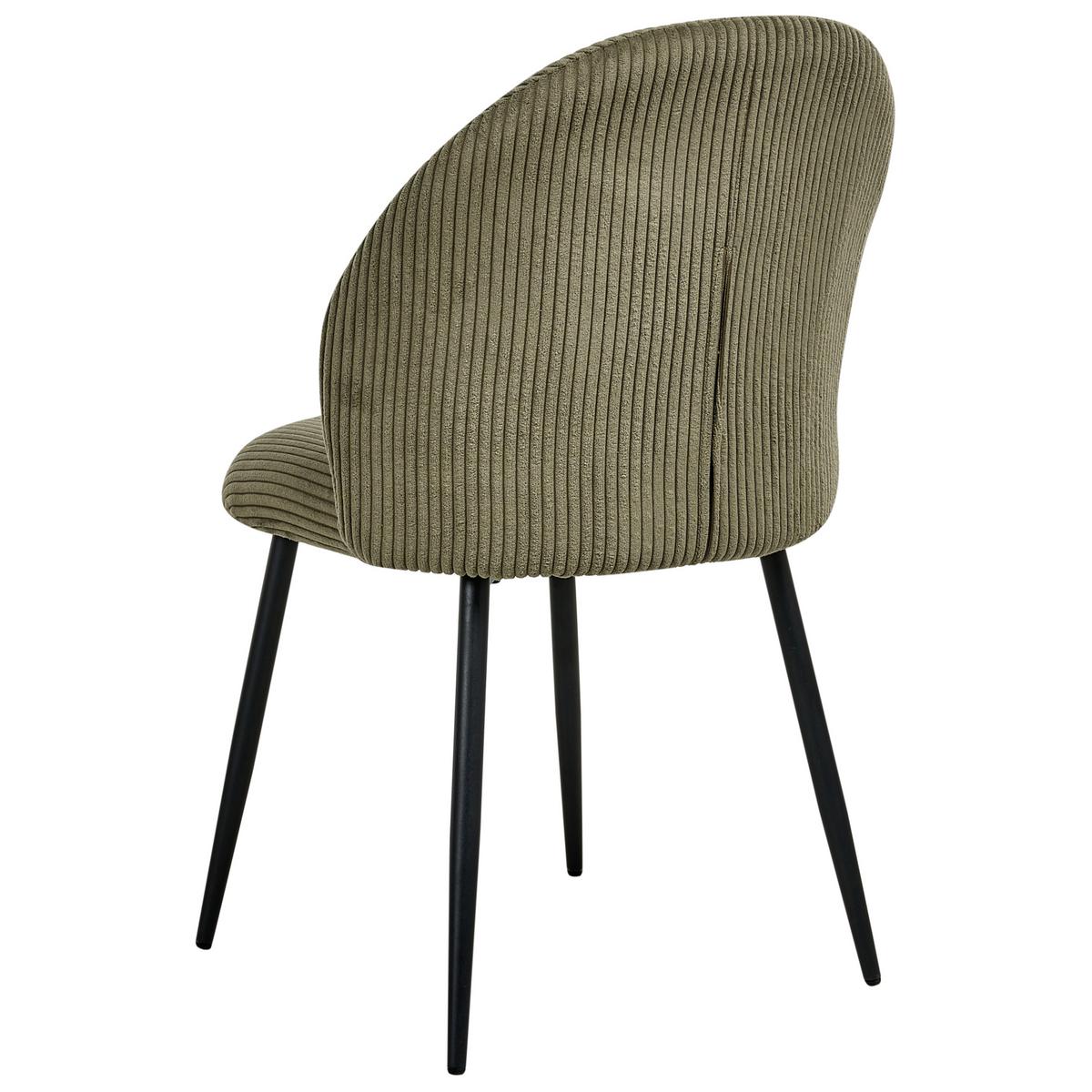 ESSZIMMERSTUHL 2er-Set Grün Eloy - Dunkelgrün/Schwarz, Textil (52/86/43cm) - Beliani
