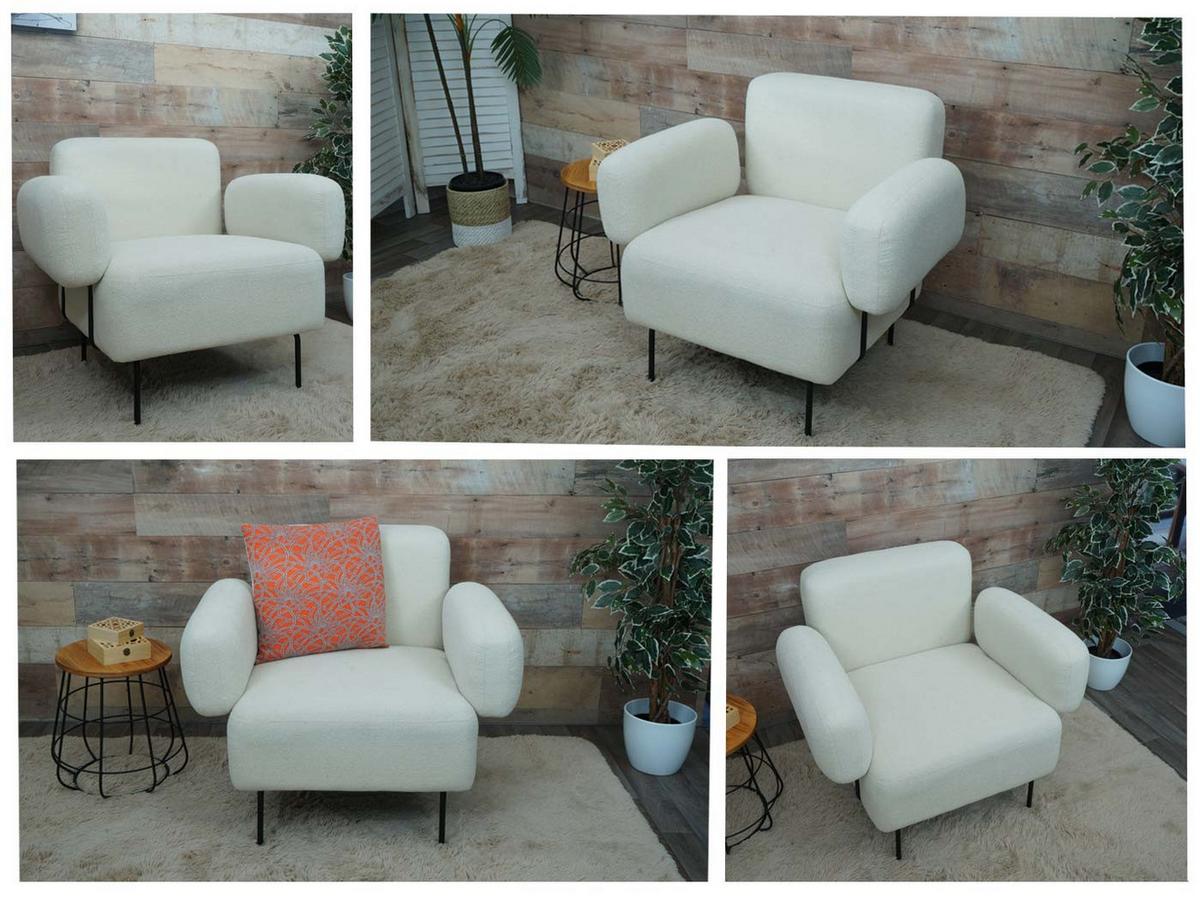 LOUNGE-SESSEL Cremeweiß - Weiß, Textil (88/78/76cm) - MCW