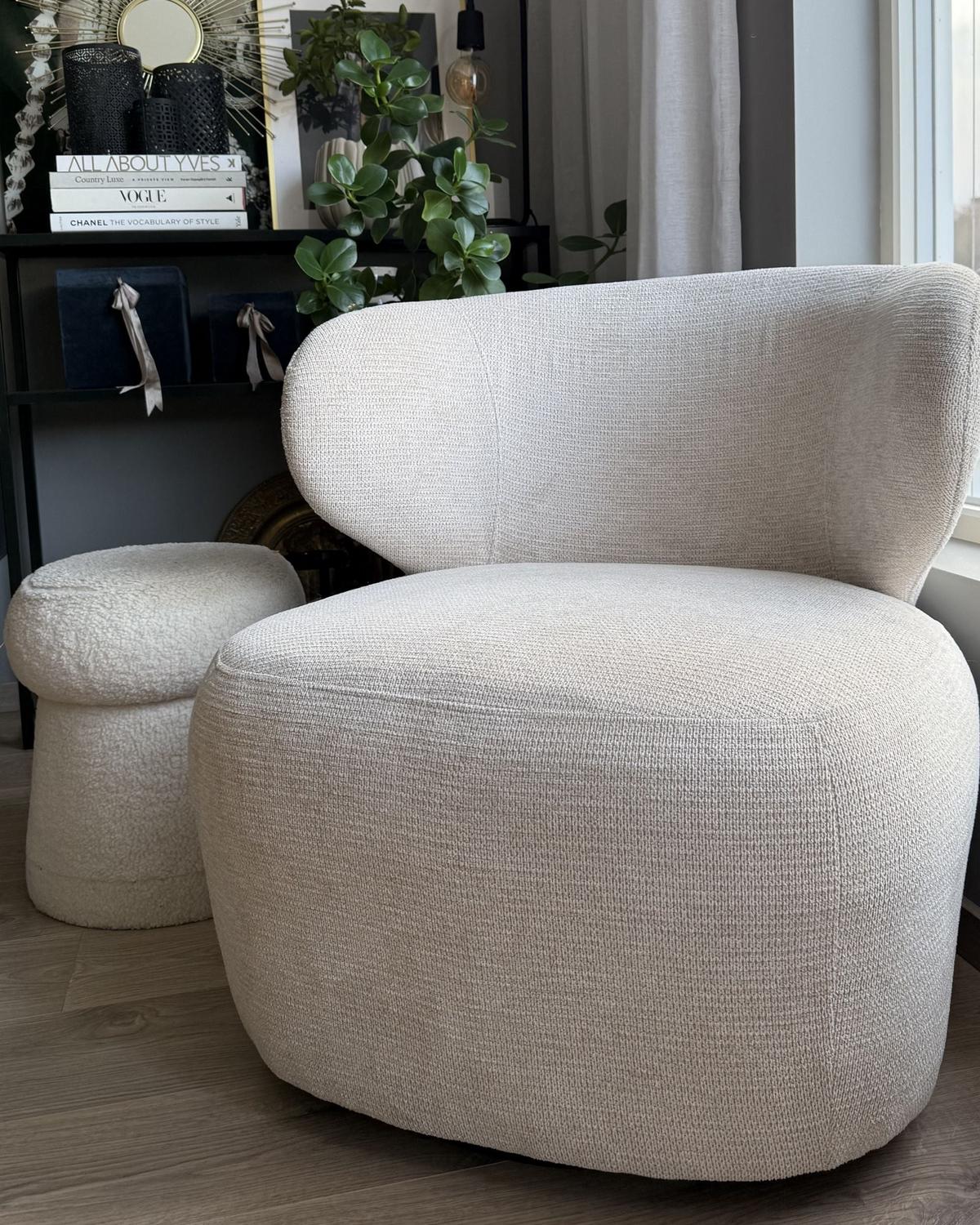 DREHSESSEL Stoff Beige Alvdal - Beige, Textil (74/73/79cm) - Beliani