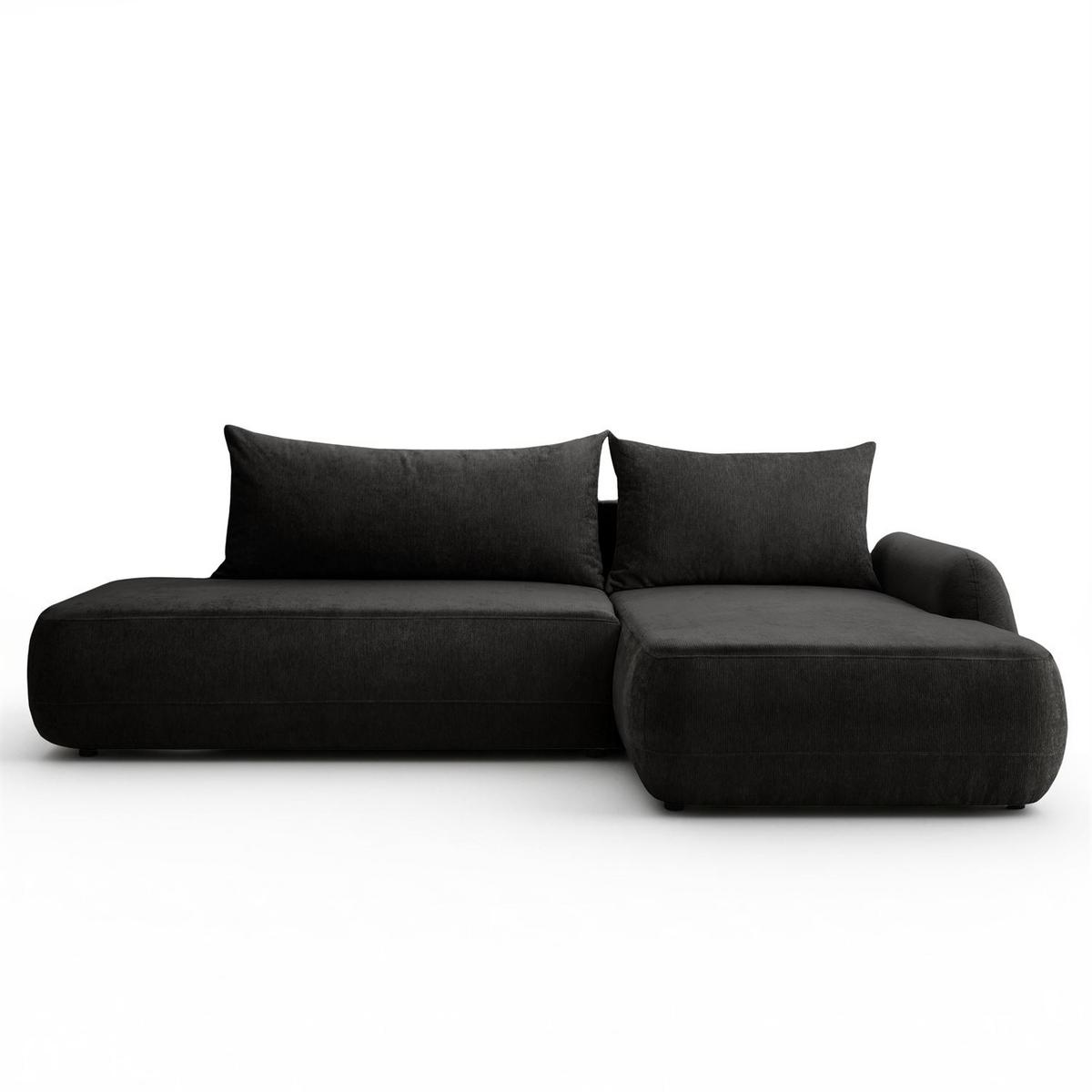 ECKSOFA GOYA mit Schlaffunktion und Bettkasten, Rechte, Perfect Harmony 99 - Anthrazit, Textil (302/184cm) - Lookway