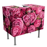 WASCHBECKENUNTERSCHRANK Pinke Pfingstrosen 60/55/35 cm - Pink, Holzwerkstoff (60/55/35cm) - Bilderwelten