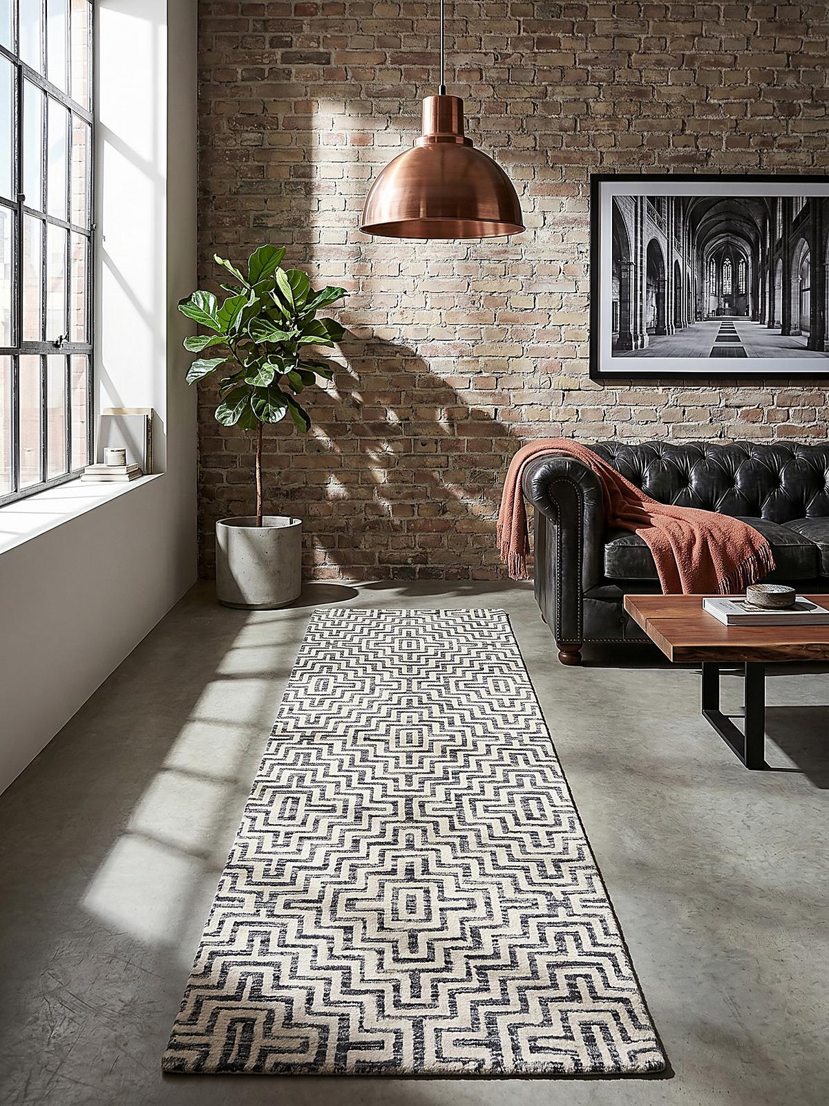 TEPPICH ARLEN, geometrisch, Grau, 80 x 300 cm - Grau, Textil (300/80cm) - KADIMA DESIGN