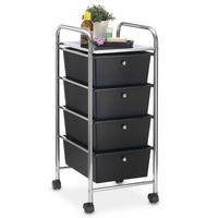 BADROLLWAGEN GINA schwarz - Schwarz, Kunststoff/Metall (33/79/39cm) - IDIMEX