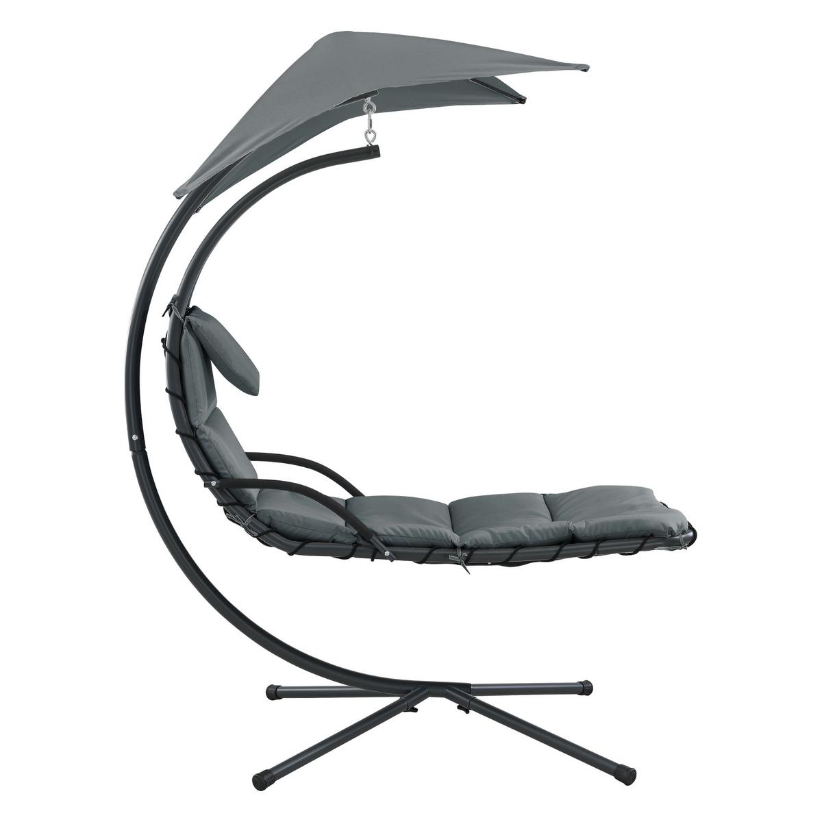 HÄNGELIEGE Lorca - Grau, Metall (166/210/116cm) - [en.casa]