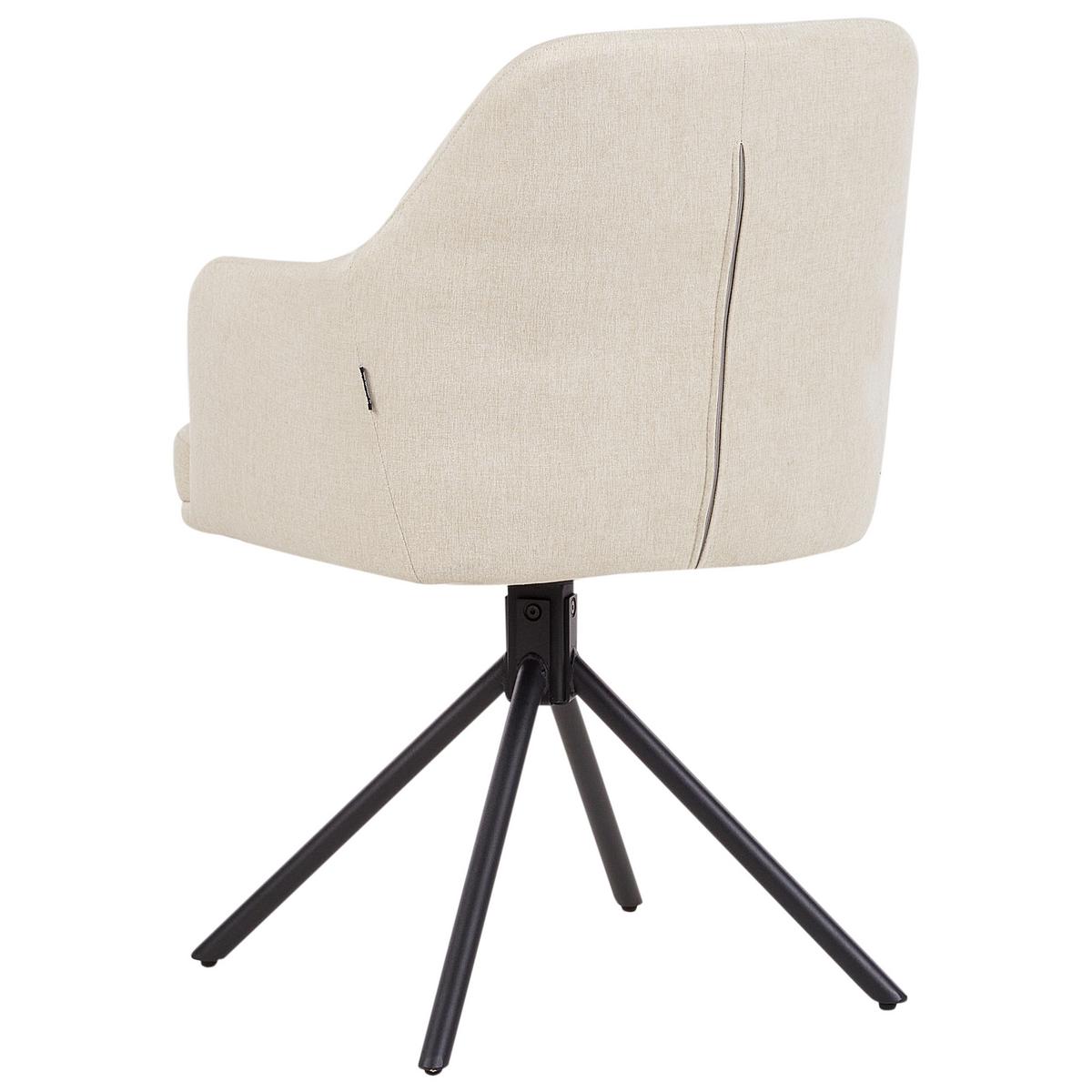 ESSZIMMERSTUHL 2er-Set Beige Mira - Beige/Schwarz, Textil (46/84/60cm) - Beliani