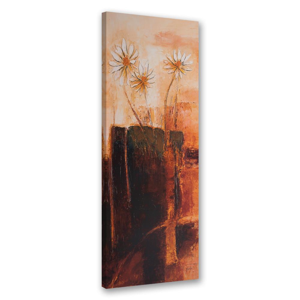 WANDBILD gemalte blumen - Braun, Textil (30/90cm) - Feeby