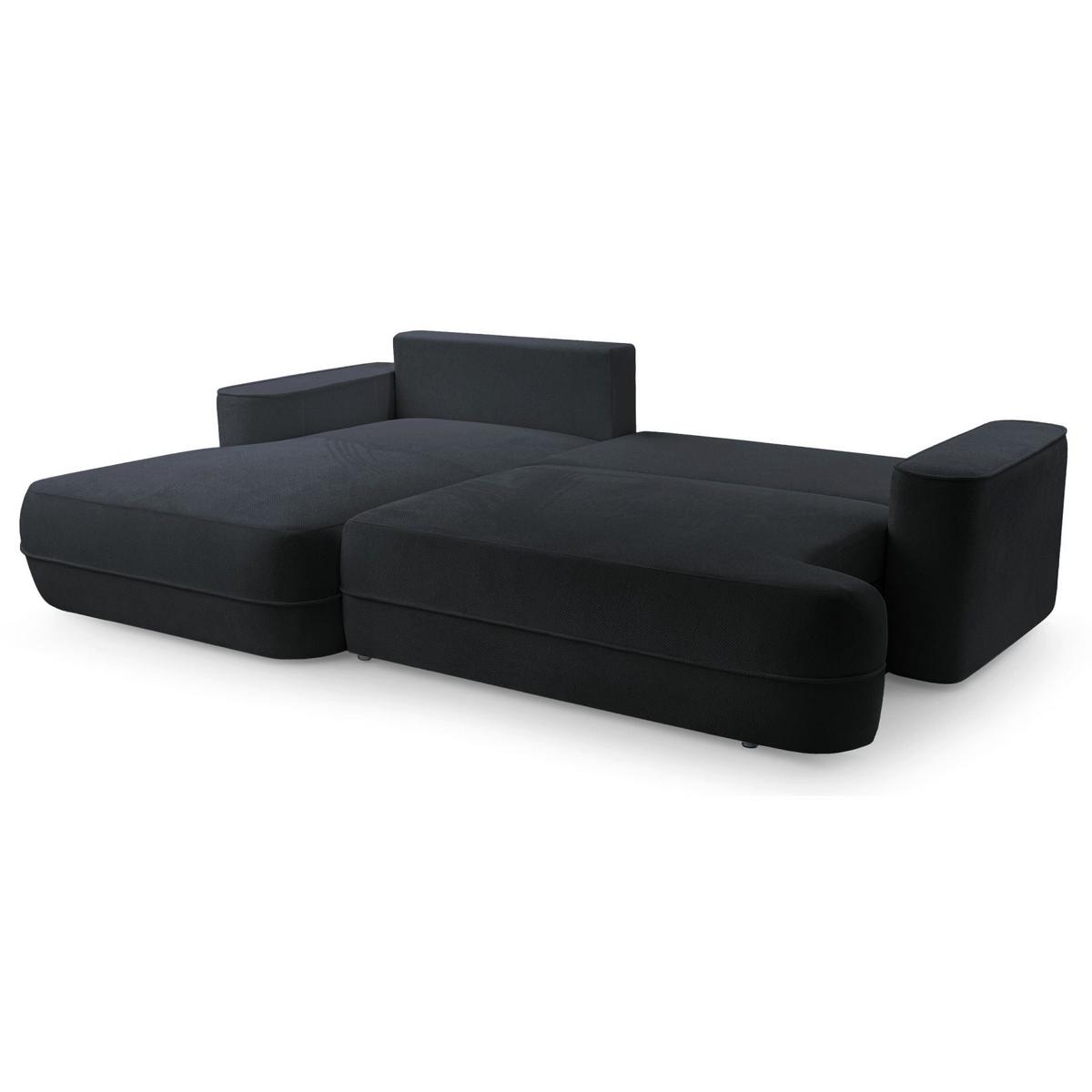 ECKSOFA Fuerro Schwarz Strukturstoff - Schwarz, Kunststoff/Textil (260/168cm) - Selsey