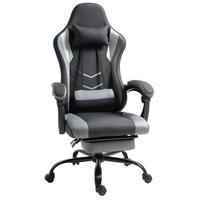 ERGONOMISCHER, Gaming Stuhl, Schwarz - Schwarz, Leder (52/128/62cm) - Vinsetto