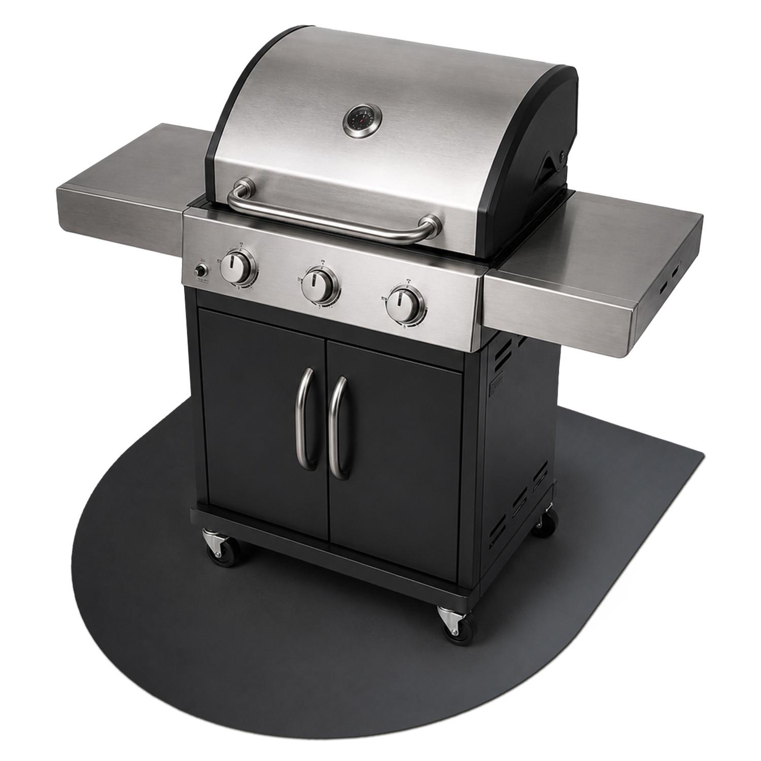 GRILLUNTERLAGE Bodenschutzplatte Metall Schwarz 80x90 cm - Schwarz, Metall (80/90/0.1cm) - TULUP