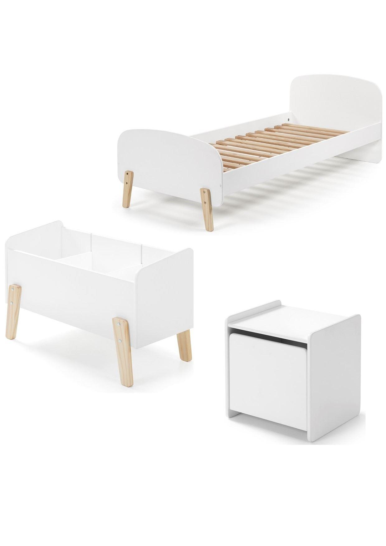 KINDERZIMMER Set Karilynn 3 Massivholz+MDF weiß - Weiß, Holz (130/73/230cm) - 58aufmkessel