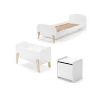 KINDERZIMMER Set Karilynn 3 Massivholz+MDF weiß - Weiß, Holz (130/73/230cm) - 58aufmkessel