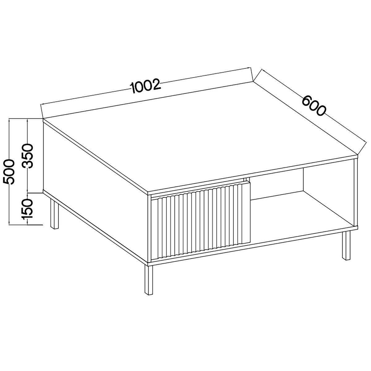 COUCHTISCH OSTIA 100,2/50/60 cm Beige - Beige, Holzwerkstoff (60/100.2/50cm) - MASSENO