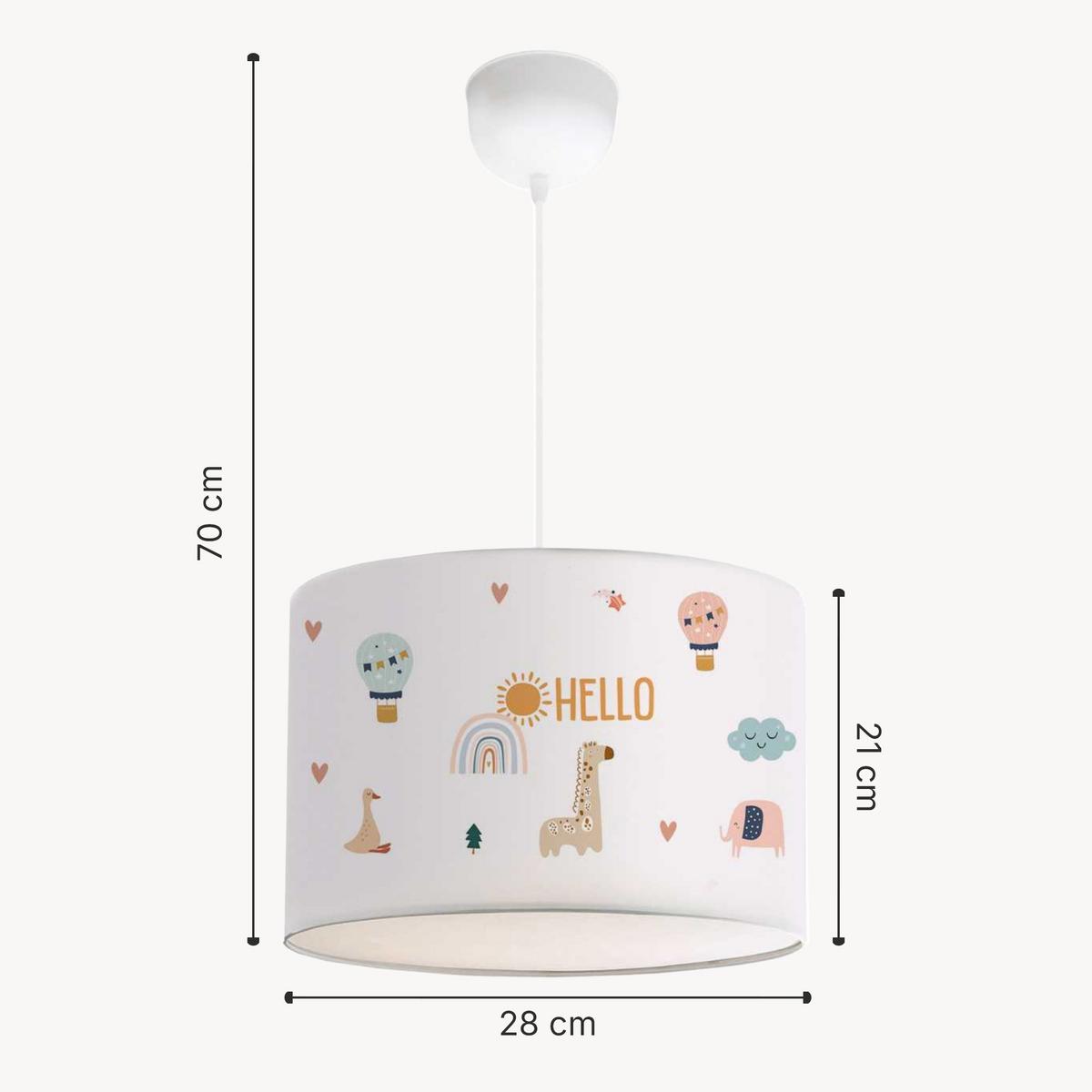 KINDERHÄNGELEUCHTE Rugby - Multicolor/Weiß, Textil (28/28/70cm) - lux.pro