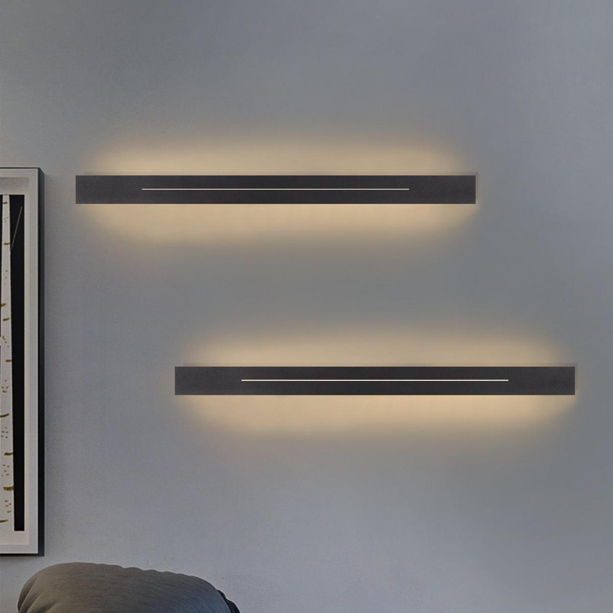 LED-WANDLEUCHTE Luminaire 60/5/4 cm - Schwarz, Metall (5/4/60cm) - ZMH