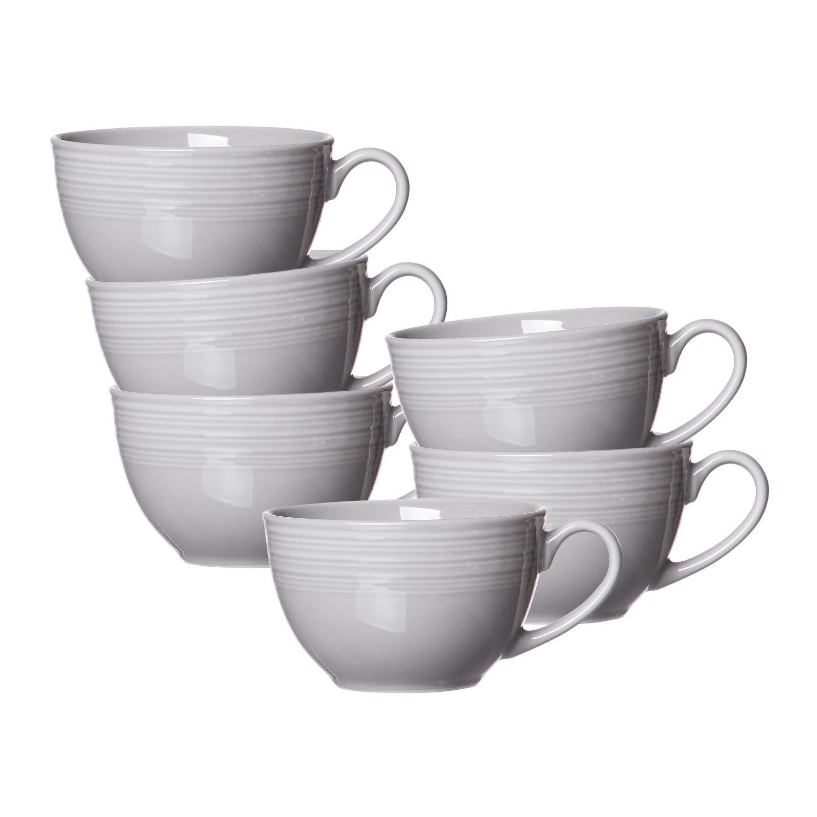 KAFFEETASSEN Levi Grau 220 ml 6er Set - Grau, Keramik (0.22L) - Ritzenhoff Breker