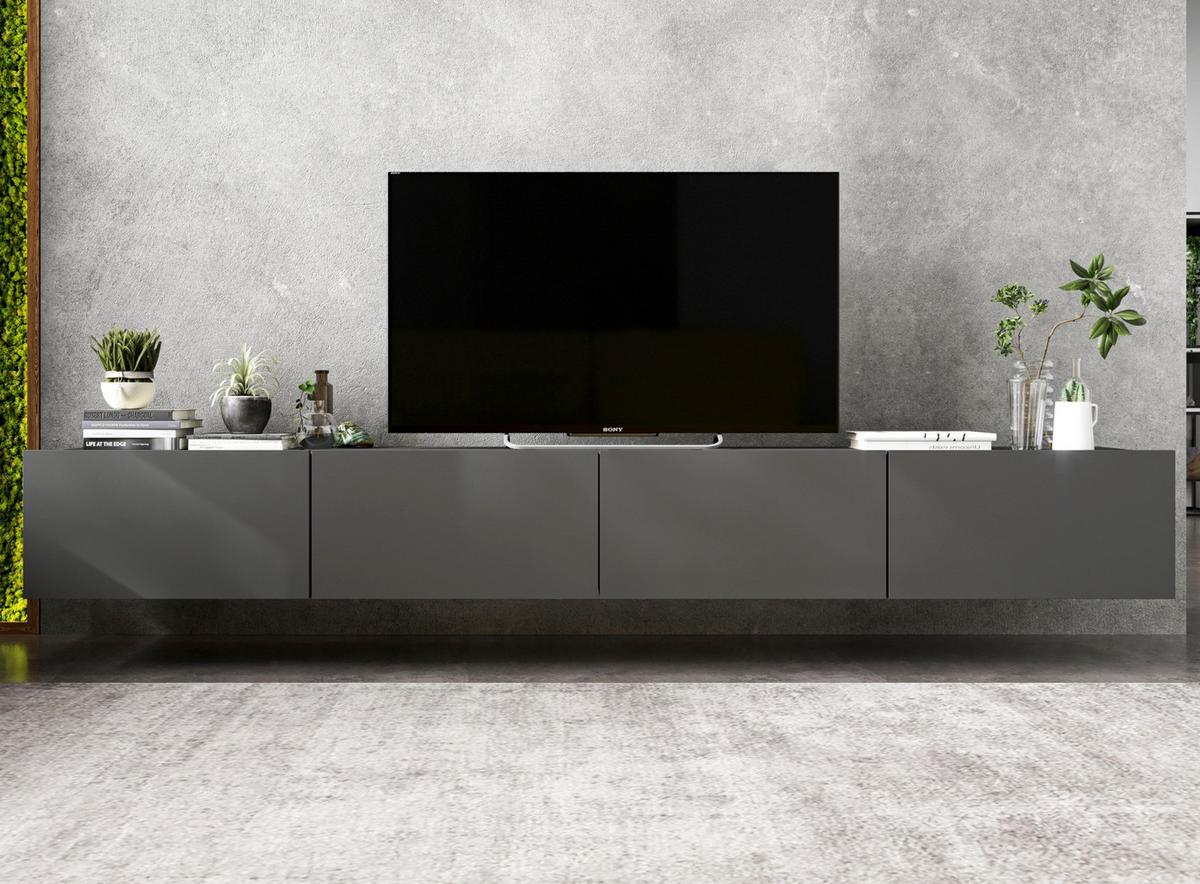 TV-LOWBOARD 2-er Set Enjoy Grau Matt 120 cm - Grau, Holzwerkstoff (240/30/35cm) - Meble Lindner