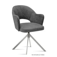 ARMLEHNSTUHL drehbar (4er-Set) Davinia 59x87x61 Edelstahl/Grau - Edelstahlfarben/Grau, Kunststoff (61/87/59cm) - 58aufmkessel