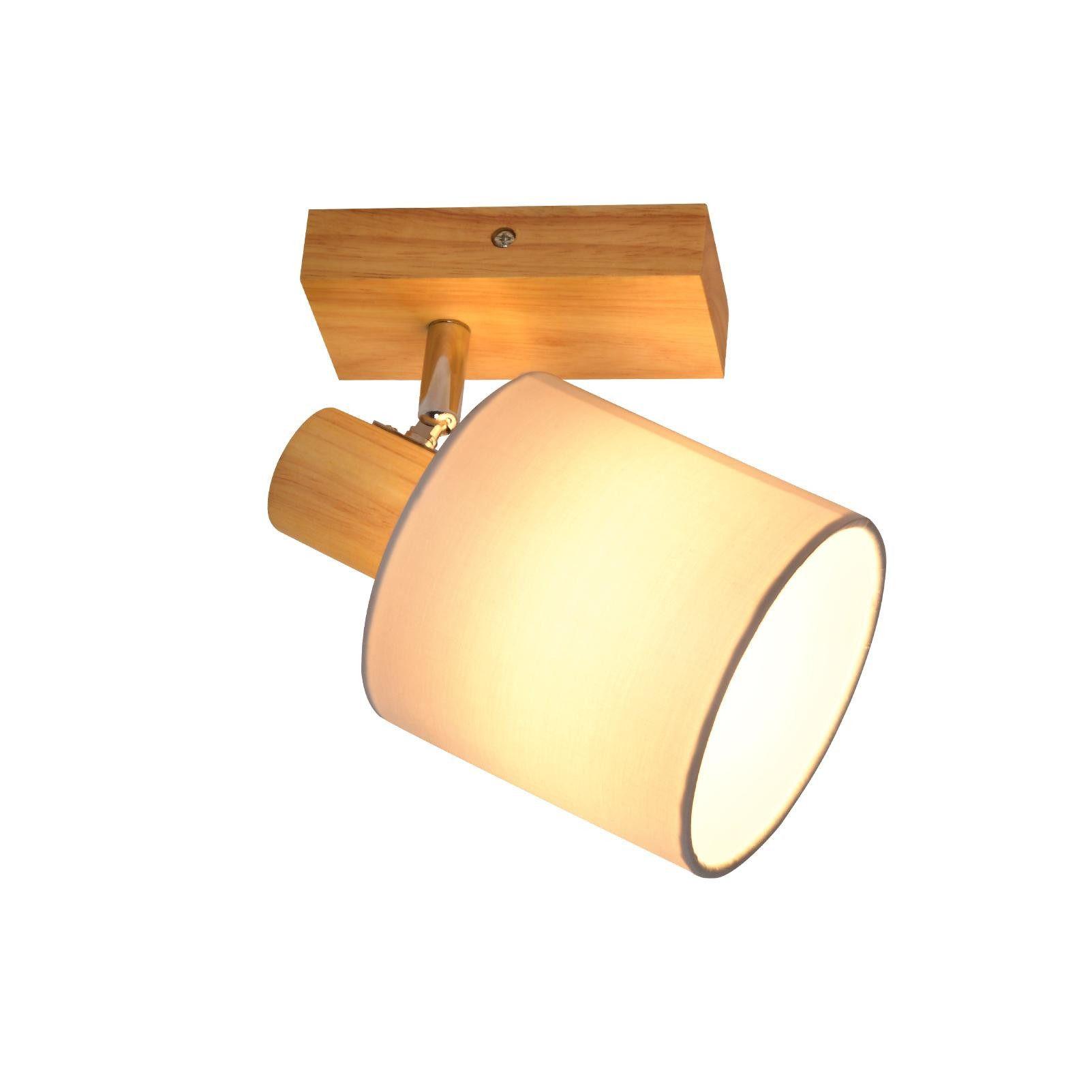 DECKENSTRAHLER Geschick 1-flammig 12/11/21 cm - Braun, Holz (12/11/21cm) - ZMH