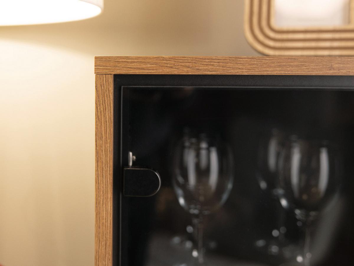 VITRINE Ella 102 - Schwarz/Braun, Holzwerkstoff/Metall (103/122/40cm) - MIRJAN24