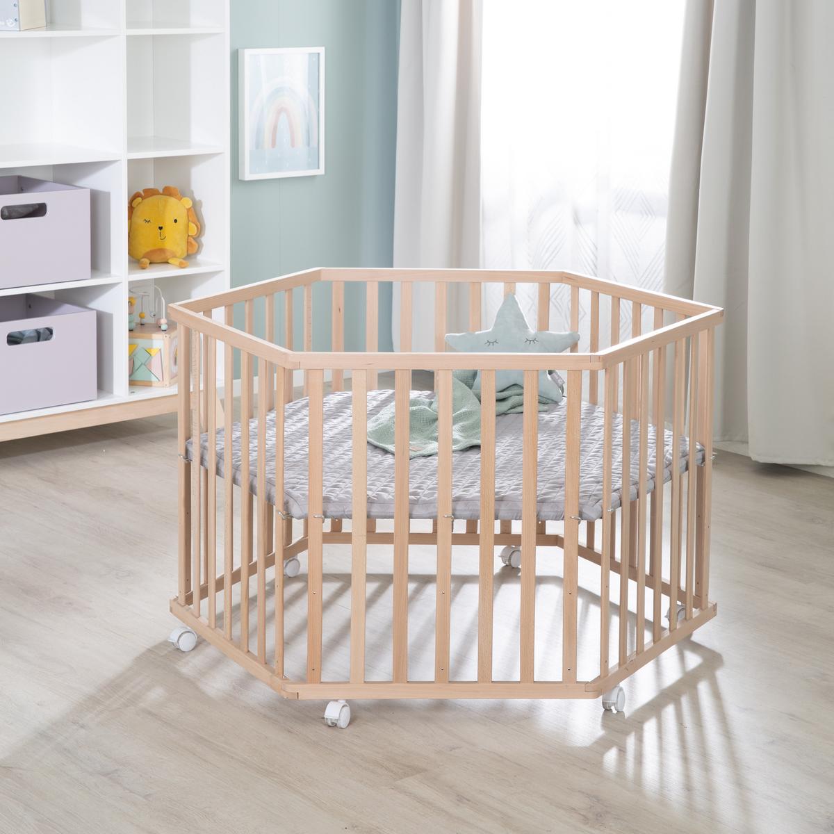 LAUFGITTER 6-eckig roba Style grau - Naturfarben, Holzwerkstoff (118.5/72.5/103.5cm) - Roba