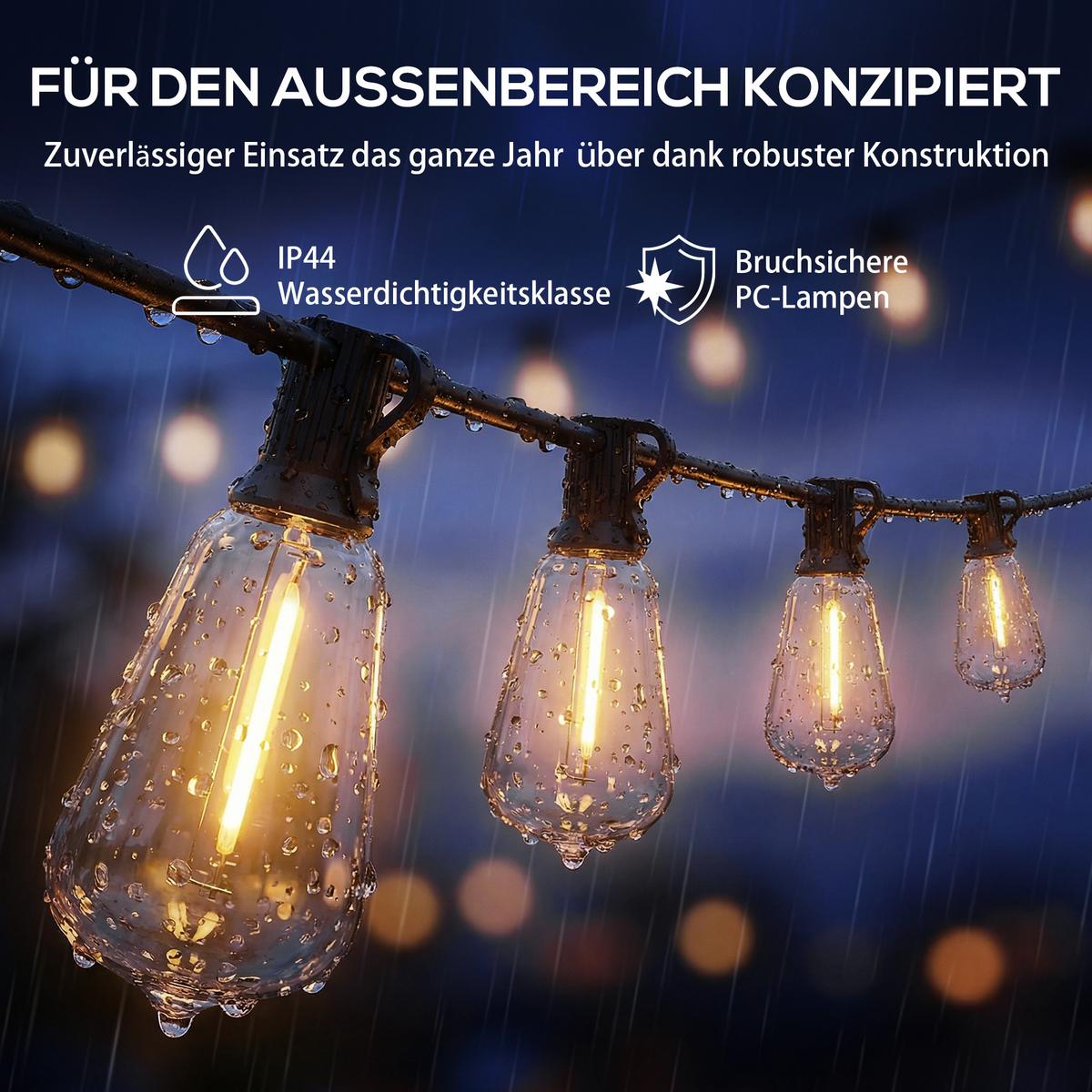 LICHTERKETTE aus PET 18 m Schwarz - Schwarz, Kunststoff (1800cm) - HOMCOM