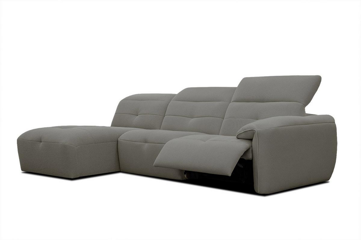 ECKSOFA TRENTO 4-Sitzer mit 1 Relaxfunktion, taupe - Taupe/Schwarz, Holzwerkstoff/Kunststoff (165/262cm) - Wozimo