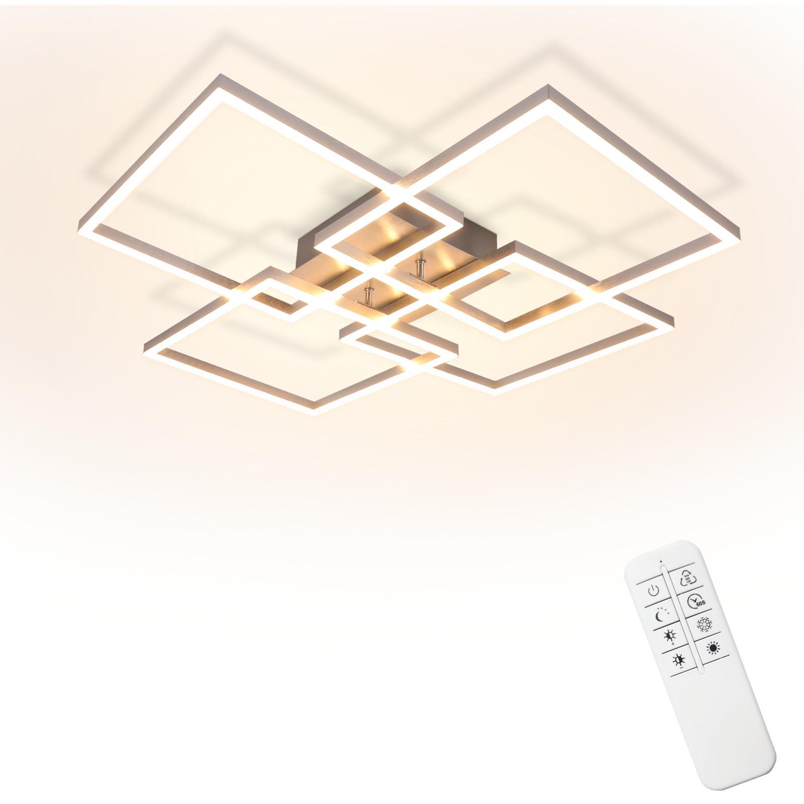 LED-DECKENLEUCHTE Morgengrim 72.4/7.3/72.4 cm - Silberfarben, Metall (72.4/72.4/7.3cm) - ZMH