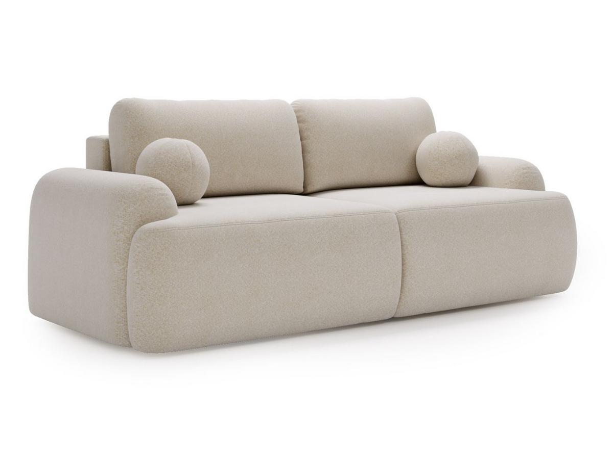 SOFA 260/106/81 Aurio Bouclé-Stoff Weiß - Weiß, Kunststoff/Textil (260/81/106cm) - Graingold