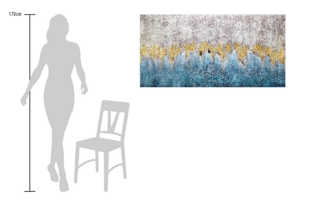 ÖLGEMÄLDE 140/70 cm - Blau/Grau, Holz/Textil (140/70cm) - KUNSTLOFT