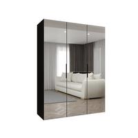 DREHTÜRENSCHRANK 202/150/52 3-türig - Schwarz, Holz (150/202/52cm) - MÖBEL KRYSPOL