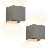 LED-WANDLEUCHTE Brightness 10/10/10 cm - Grau, Metall (10/10/10cm) - ZMH