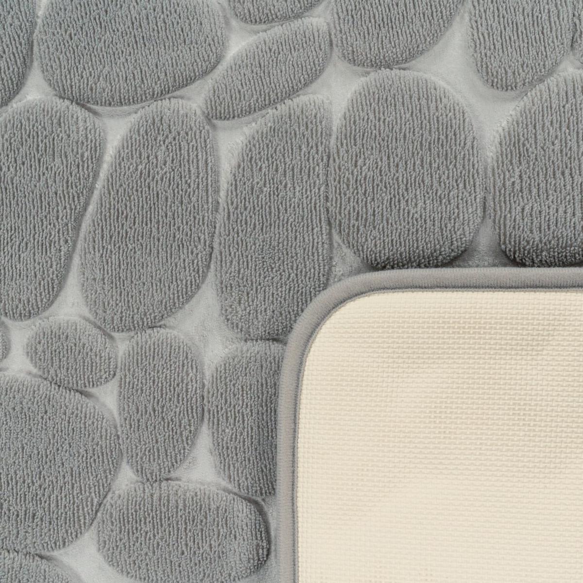 STRUKTURTEPPICH Waschbar handgewebt, abstrakt in 3D, Grau, 65 x 120 cm - Grau, Textil (65/120cm) - KADIMA DESIGN