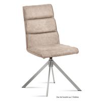 ESSZIMMERSTUHL drehbar (2er-Set) Dulcea 47x92x60 Edelstahl/Natur - Edelstahlfarben/Naturfarben, Kunststoff (60/92/47cm) - 58aufmkessel