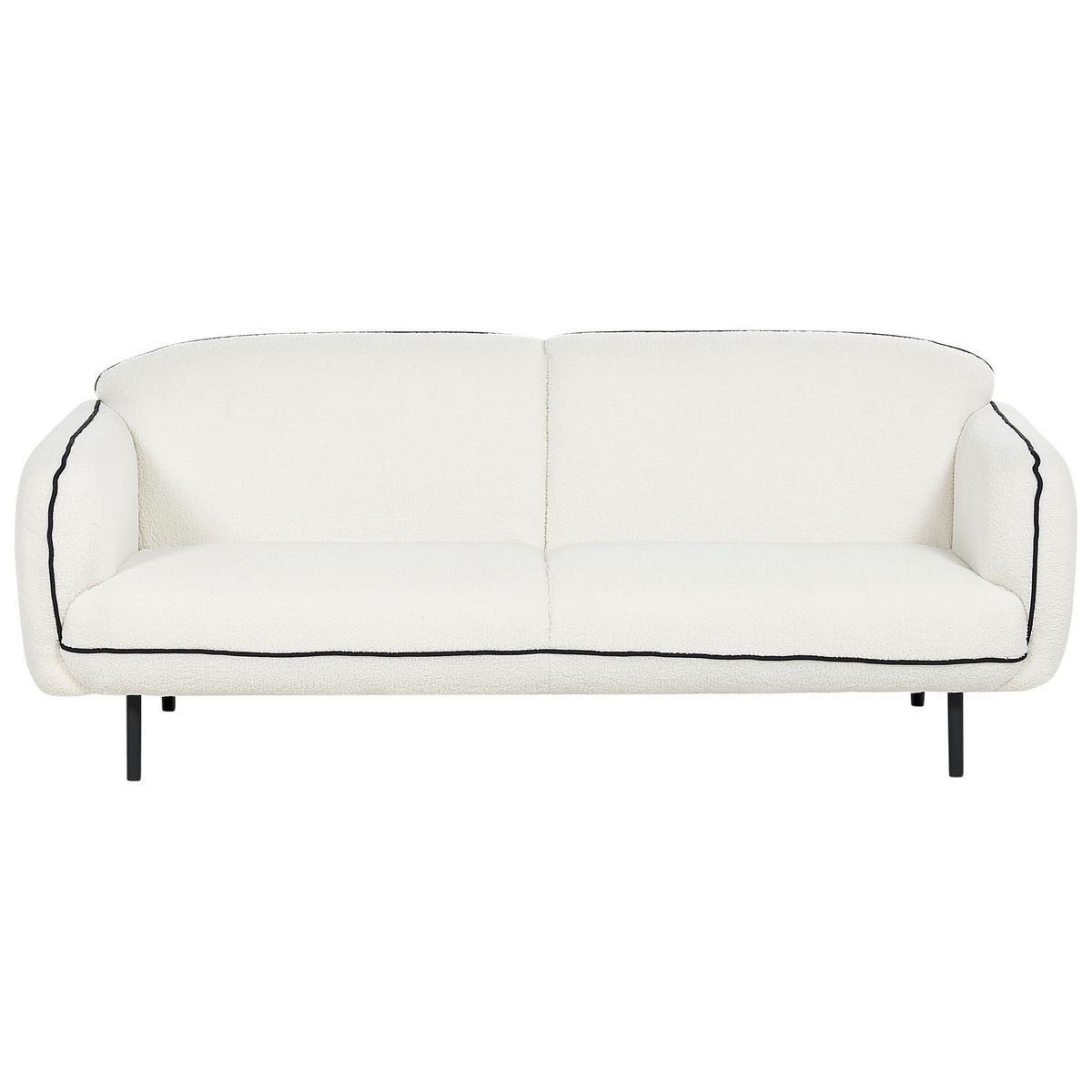 3-SITZER-SOFA Bouclé weiß/schwarz Tonsberg - Schwarz/Weiß, Textil (198/78/85cm) - Beliani