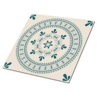 FLIESENAUFKLEBER 9 Stück 30x30 cm selbstklebend Orientalisches Motiv - Grün, Textil (30/1.6/30cm) - TULUP