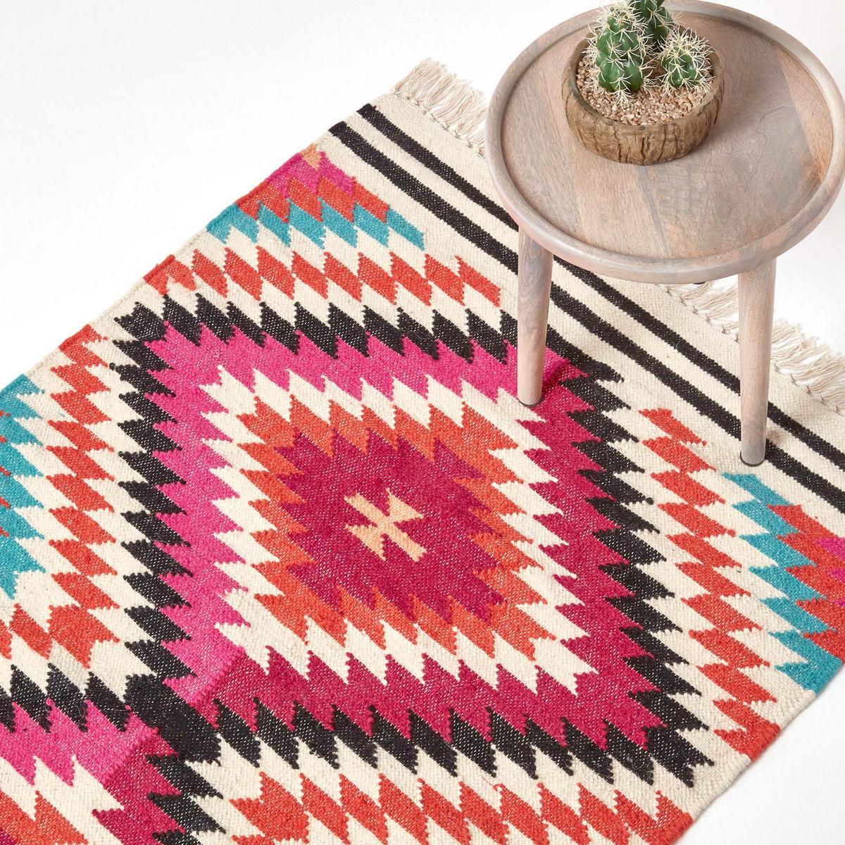 KELIM-TEPPICH Manila handgewebt 90/150 cm - Multicolor, Textil (90/150cm) - Homescapes