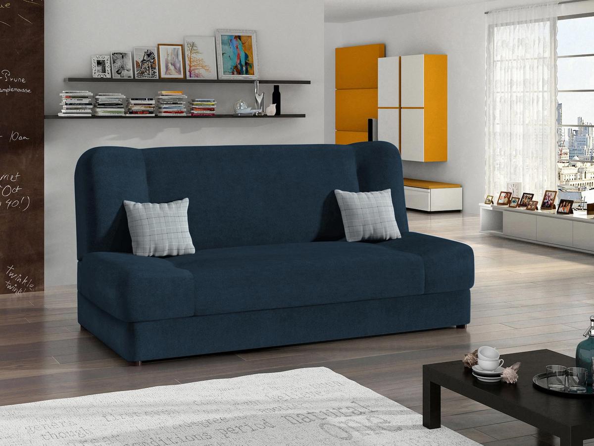 SCHLAFSOFA Jonas - Dunkelblau, Holz/Textil (195/86/87cm)