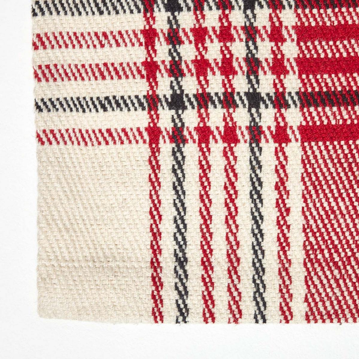 HANDWEBTEPPICH Walker kariert 70/120 cm - Rot, Textil (70/120cm) - Homescapes