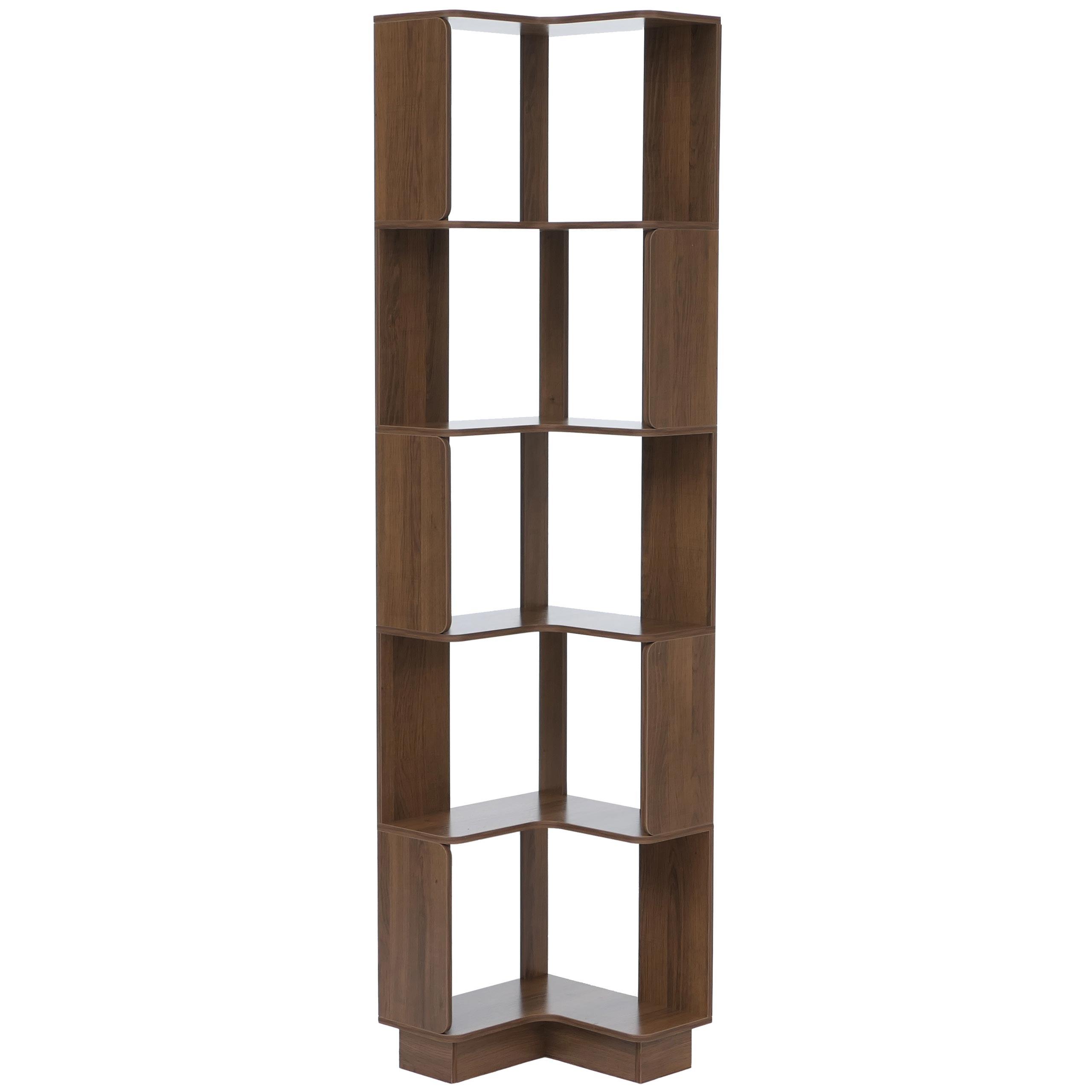 ECK-BÜCHERREGAL Braun - Braun, Holz (40/175/40cm) - MCW