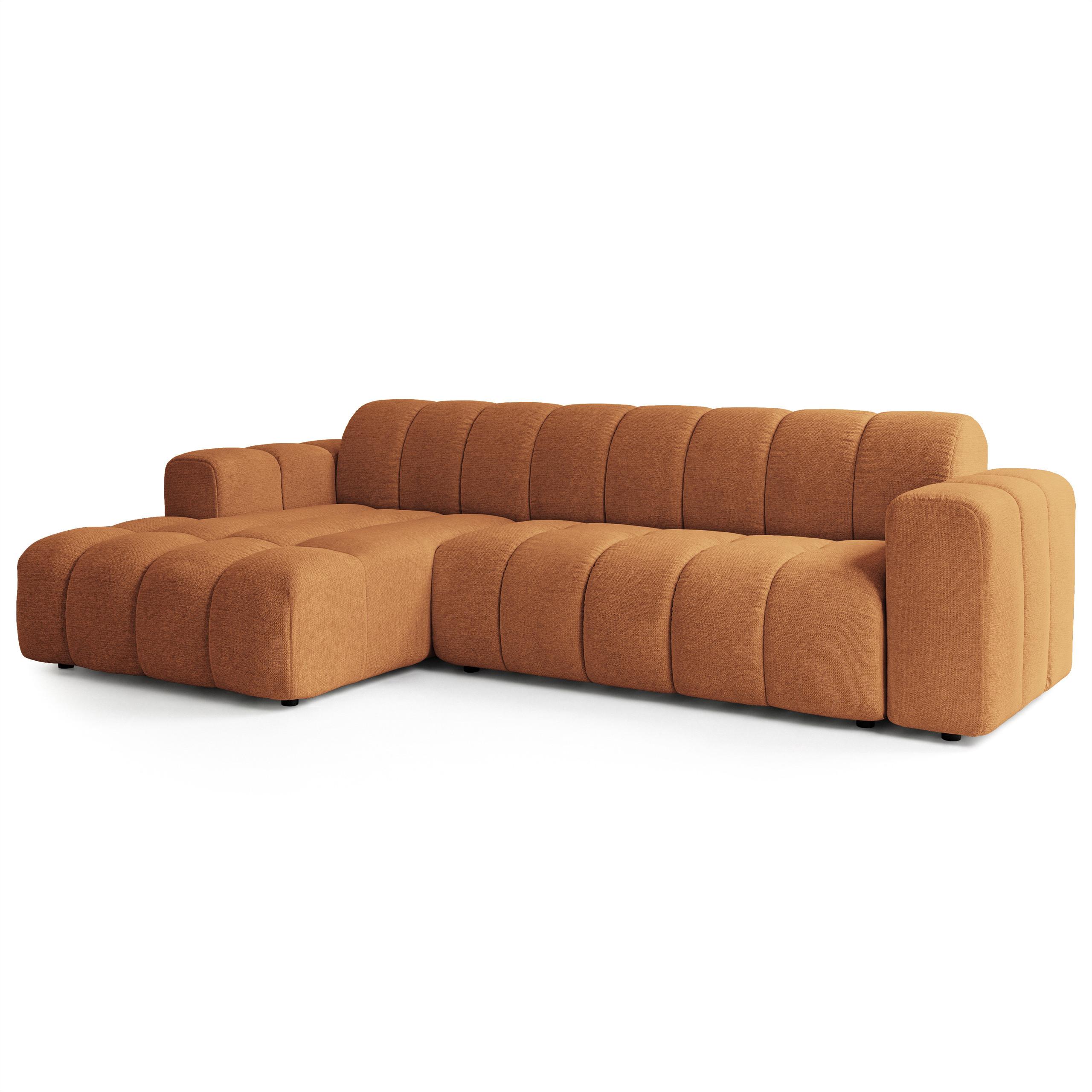 ECKSOFA SETIA Orange Strukturstoff - Orange, Holz (304/165cm) - MASSENO