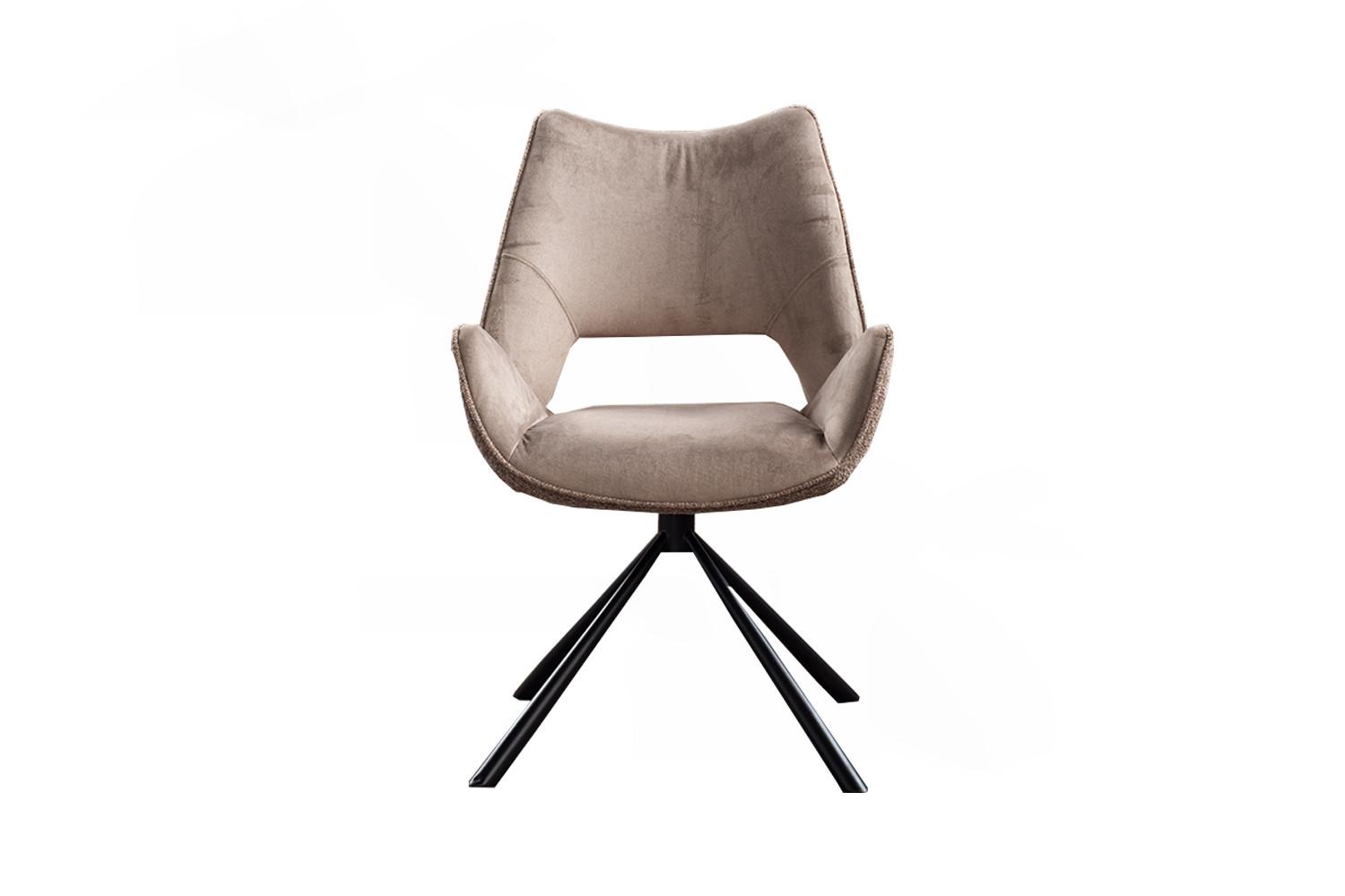 ESSZIMMERSTUHL VELO Steingrau Webstoff (1er-Set) - Greige/Schwarz, Kunststoff/Textil (57/89/61cm) - KAWOLA