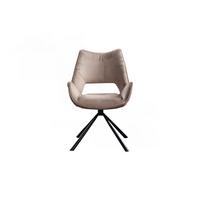 ESSZIMMERSTUHL VELO Steingrau Webstoff (1er-Set) - Greige/Schwarz, Kunststoff/Textil (57/89/61cm) - KAWOLA