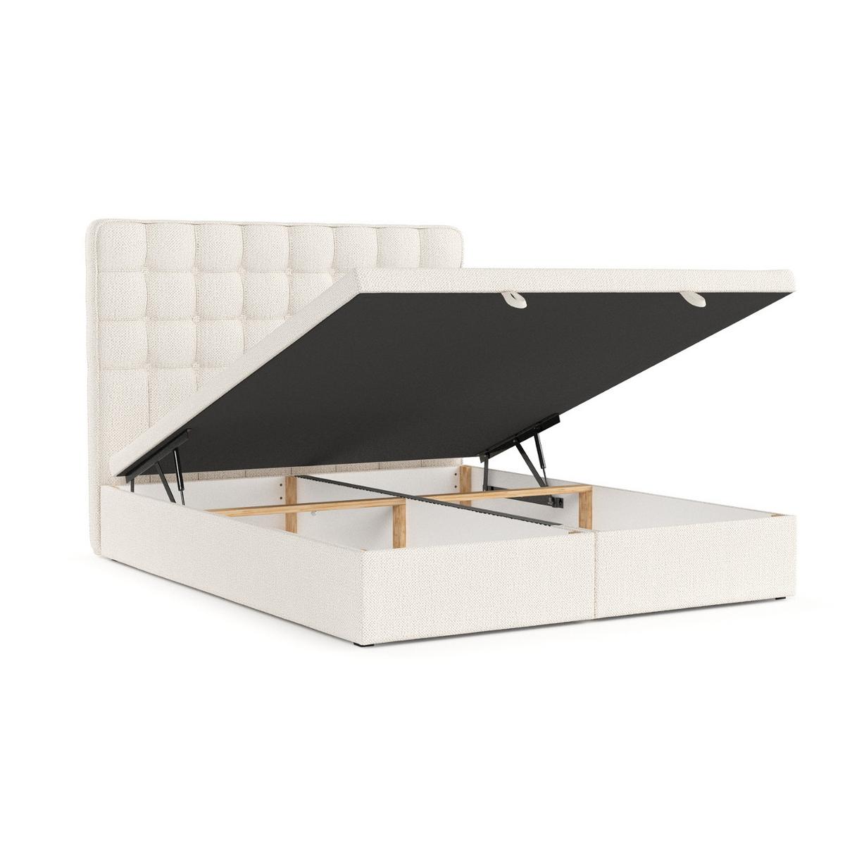 POLSTERBETT Celestia mit Stauraum 160/200 cm Creme im Alta Stoff - Creme/Schwarz, Holz/Holzwerkstoff (160/200cm) - AltaBeds